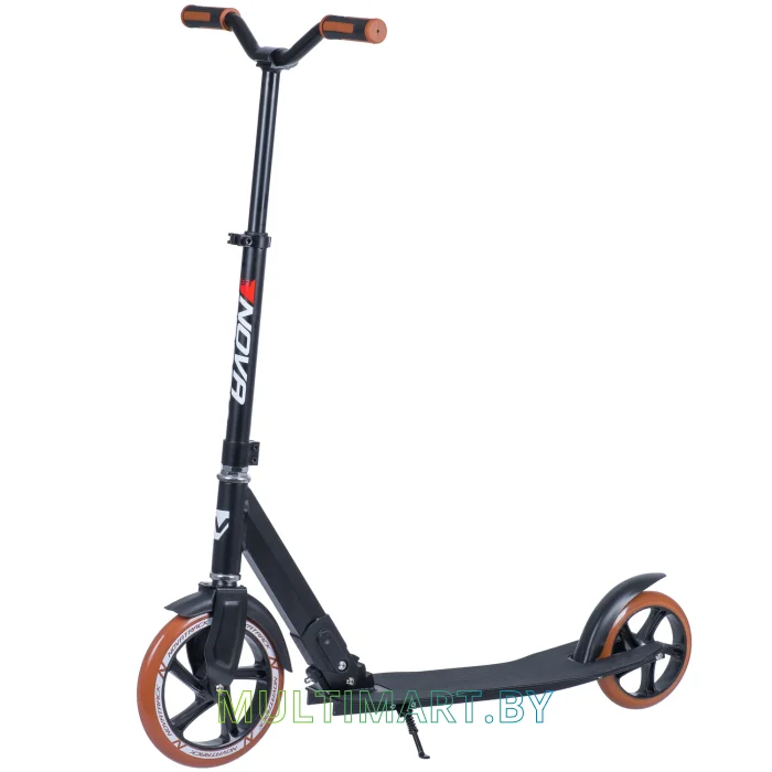 Самокат Novatrack Deft Alloy 230.DEFT.BK20 (черный/коричневый, 2020)